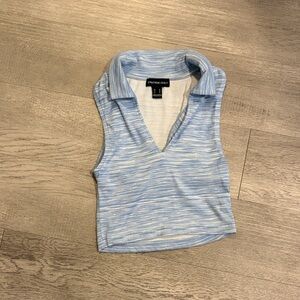 Streetwear Society Light Blue V-Neck Crop Top